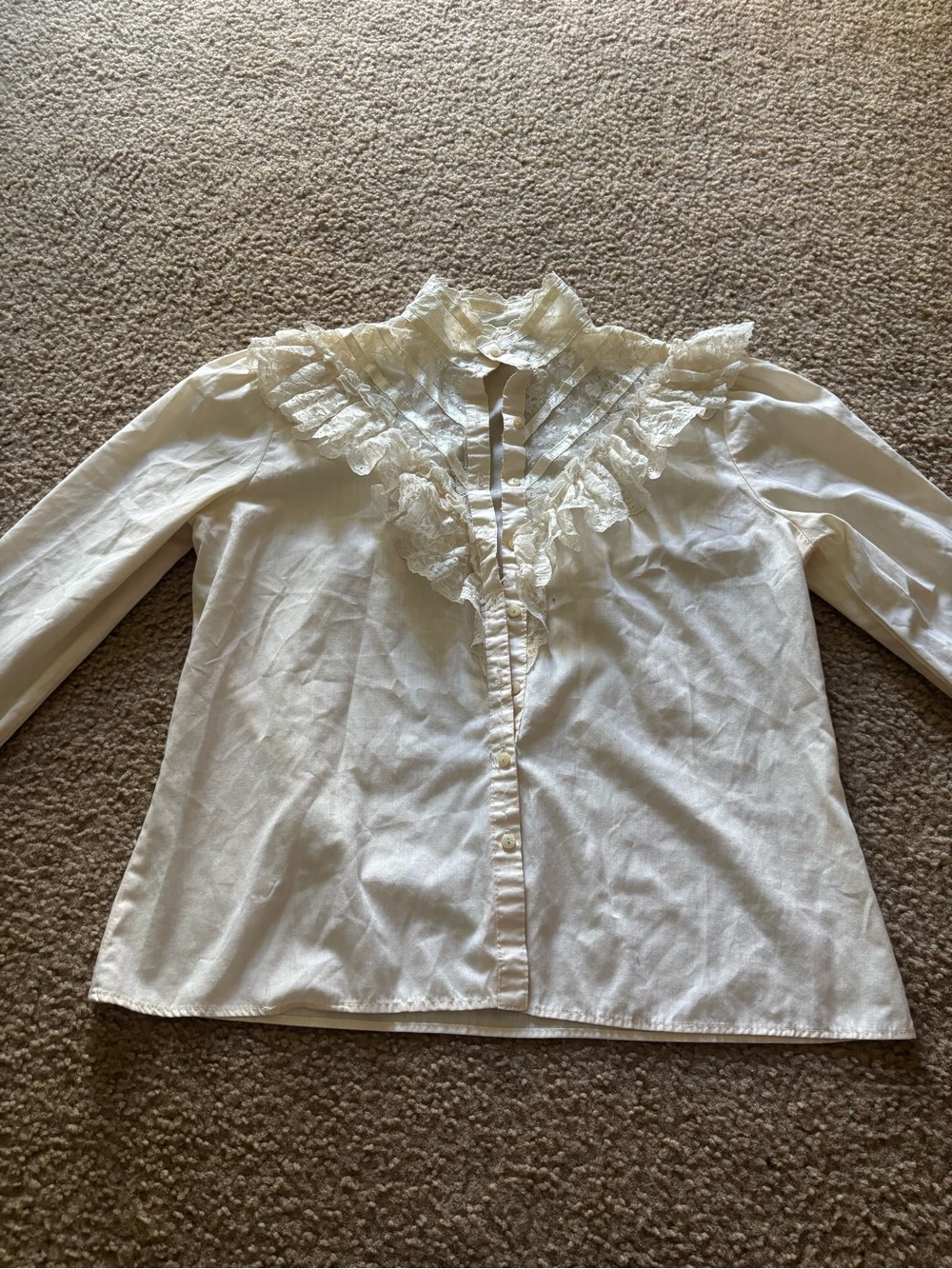 Vintage 70s 80s Gunne Sax Jessica Gunnies Lace Blouse Victorian Cottage Prairie